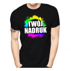 T-SHIRT MĘSKI NADRUK KOLOROWY