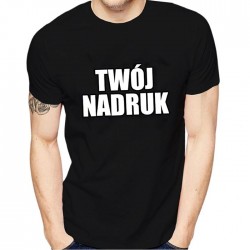 T-SHIRT MĘSKI  NADRUK JEDNOKOLOROWY