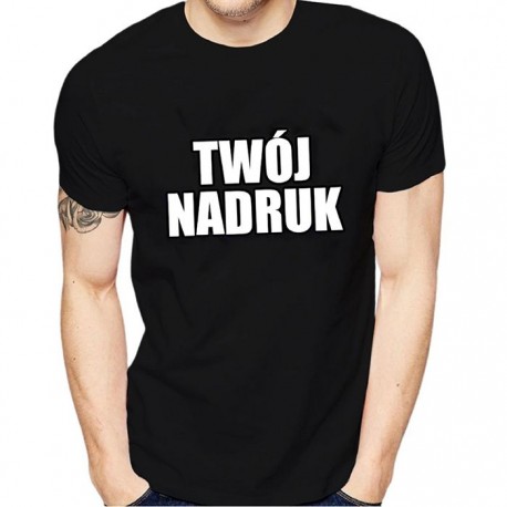 T-SHIRT MĘSKI  nadruk jednokolorowy