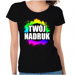 T-SHIRT DAMSKI  NADRUK KOLOROWY